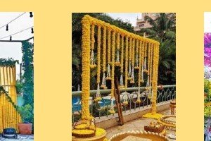 Hanging Marigold Curtains - Rajasthan Event Management
